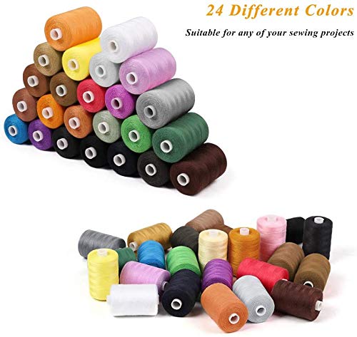 BDS-HOME Kit 24 Bobine Filo Poliestere Da Cucito – 914 M Per Colore – Multiuso, Per Mano E Macchina, Ricamo - 4