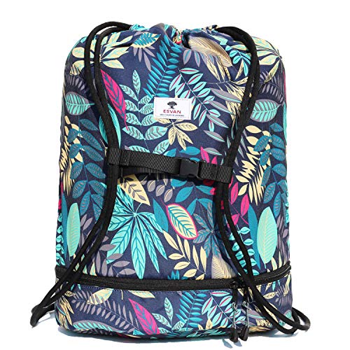 Beach Bag, Drawstring Swim Backpack Pool Bag for Gym Travel,Wet Dry Separated,Shoe Compartments