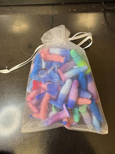 Bag of Dicks - Pride | Rainbow | Dick in Bulk | Tiny Penis | Party Favors | Bachelorette | Novelty Items | Funny Joke Gift Plastic (Random Colors)