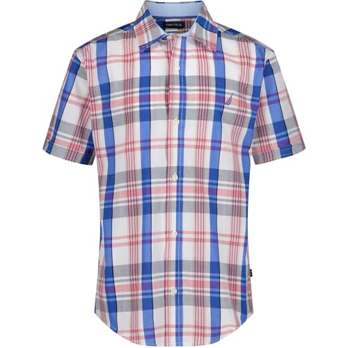 Image of Nautica Boys Short Sleeve Woven Button-Down Shirt. Light Weight & Breathable