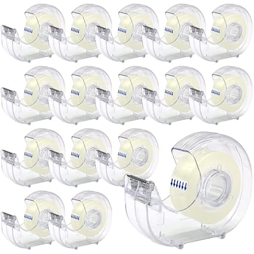 OWLKELA 16 Pcs Clear Tape Dispensers, 1 inch White Core
