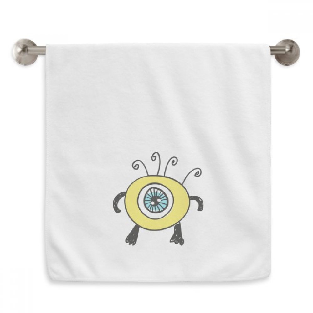 Serviette moelleuse alien jaune cyclope blanche absorbante 13x29 inch