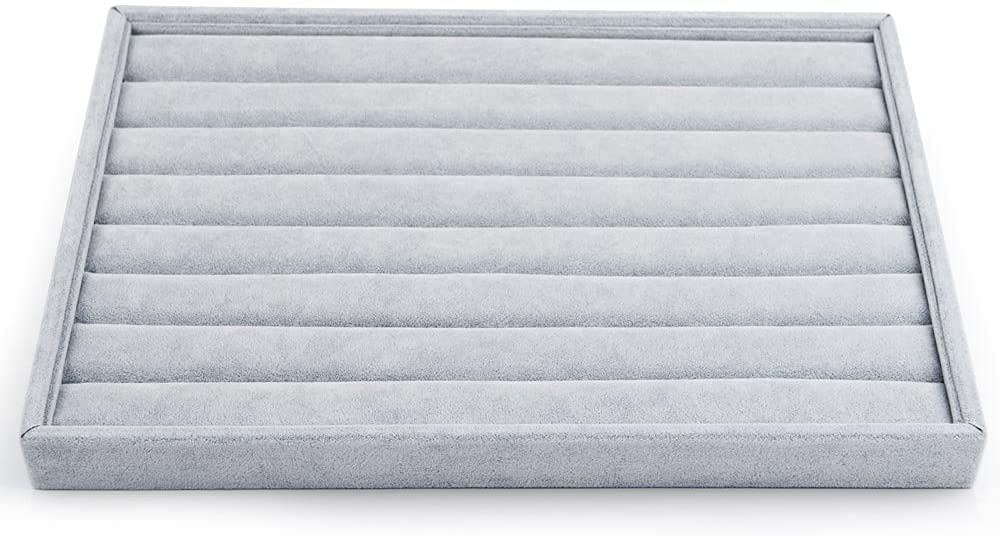NCNC CGB Velvet 7 Slots Ring Earrings Studs Tray Showcase Display Jewelry Organizer