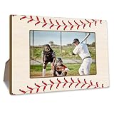 Baseball Picture Frame Baseball Tabletop Photo Frame 4x6 Sports Theme Wooden Picture Frame with Stand , Home...