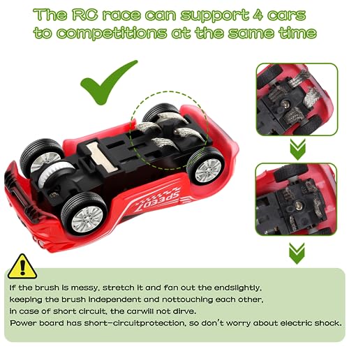 Image of Slot Car Race Track Sets, 23ft Battery Powered or Electric Track with 4 Slot Cars, Dual Racing Game Lap Counters, Race Track Set Features a Loop, Turns, Straightaways and a Crossover for Boys Age 6-12
