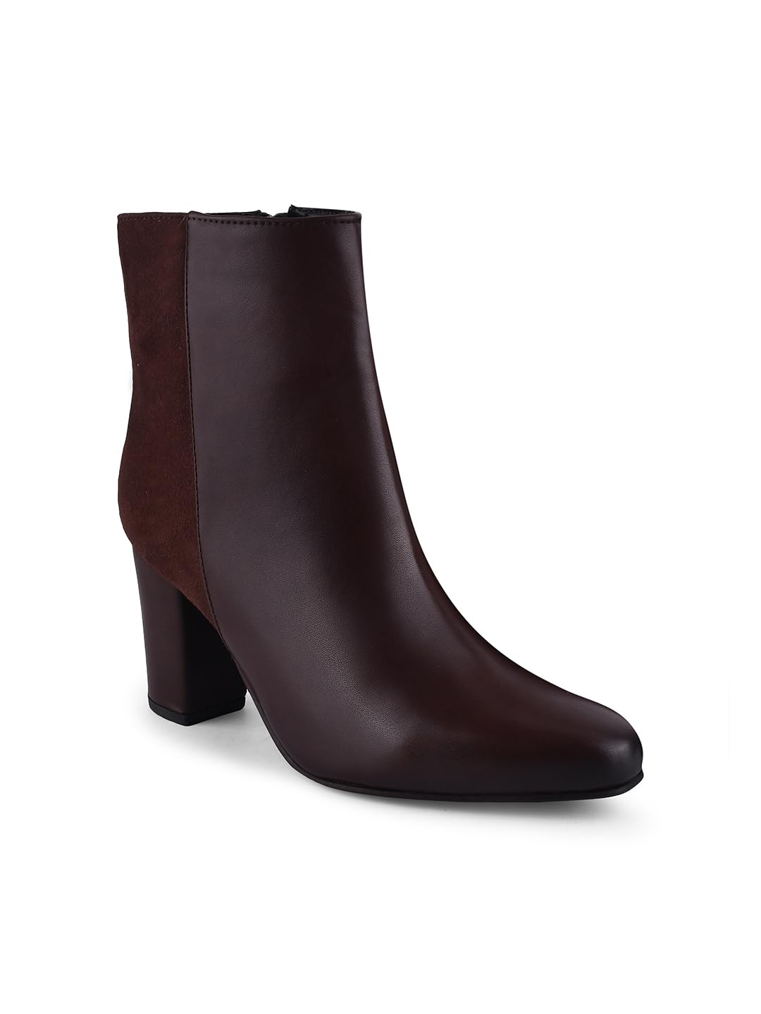 Shuz TouchSude Detail Pointed Black Heel Boots