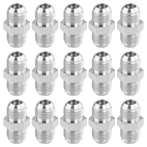 Image of Hydraulic Hose Adapter | 1 /2 inch JIC Male - 1 /2 inch JIC Male, JIC 37 Flare Straight Union Fitting, Carbon Steel - 15 Pack
