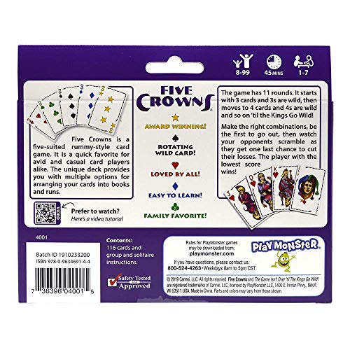 Image of Awestuffs Family Board Games for Adults and Kids - Ages 8 and up, 2 to 8 Players (Five Crowns)