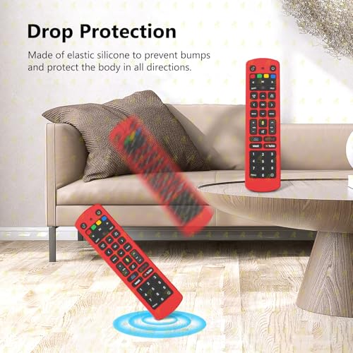Image of RAYA Silicone Cover Compatible with Jio Tv Set Top Box Remote Protective Case with Lanyard [ Remote NOT Included ] (Red)