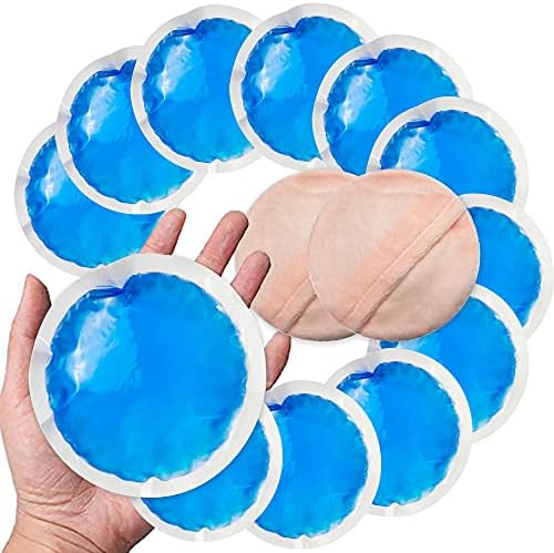 Small Ice Packs 12 Round Reusable Hot Cold Gel Packs for Injuries, Mini Gel Cold Pack for Pain Relief, Breastfeeding, Cold Compress with Cloth Backing & Sleeve for Wisdom Teeth, Swelling or Soreness