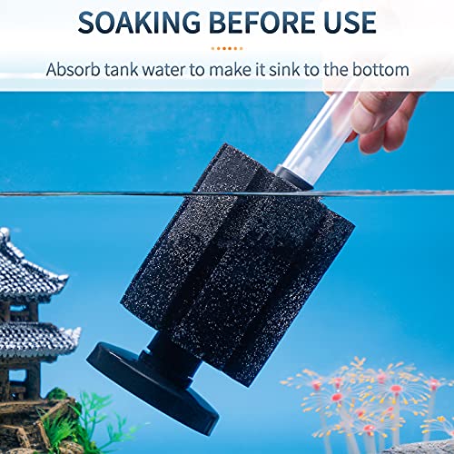 Image of Pawfly Aquarium Bio Sponge Filter Quiet Fish Foam Filter with Airline Tubing Suction Cups Check Valve Connectors and Control Valve Accessories for Betta Fry Shrimp Fish Tank up to 50 Gallon