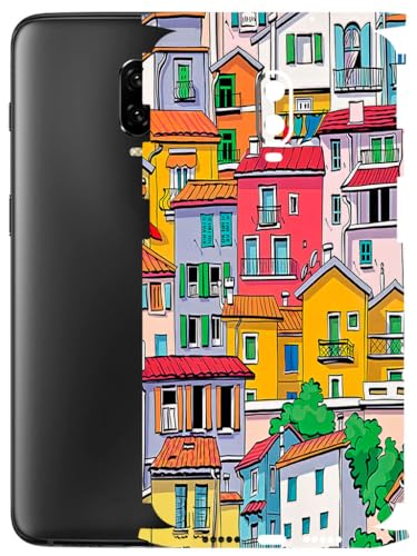 Image of AtOdds - Full Body Back Screen Guard Protector Film - Lamination Wrap Skin Sticker Compatible with ONEPLUS 6T | Scratchproof Matte Finish (Concrete Jungle)