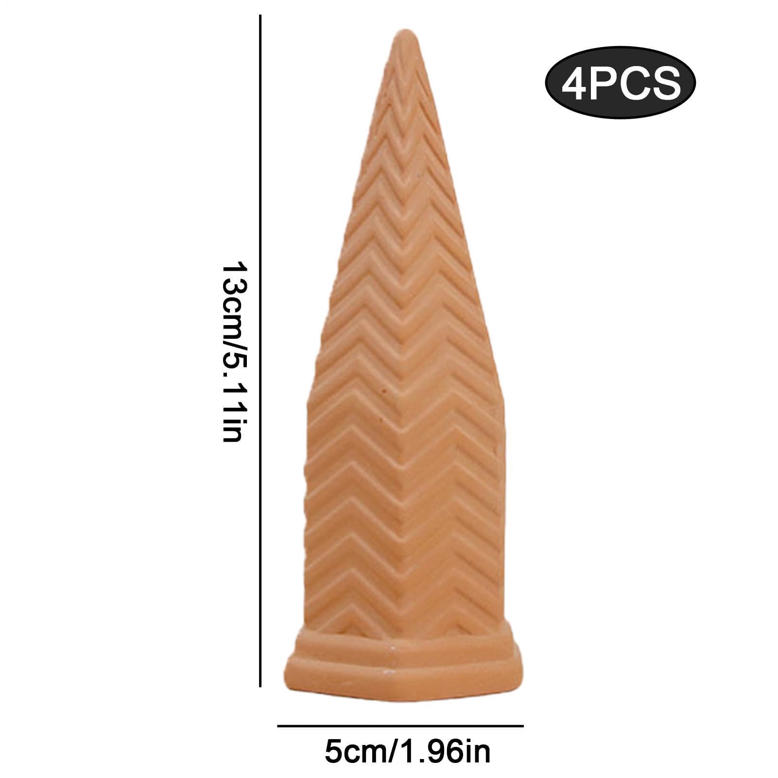 4-Pack Terracotta Watering Spikes, Automatic Long-Term Self-Watering for Indoor Plants, Flower Pots, Balconies, Gardens