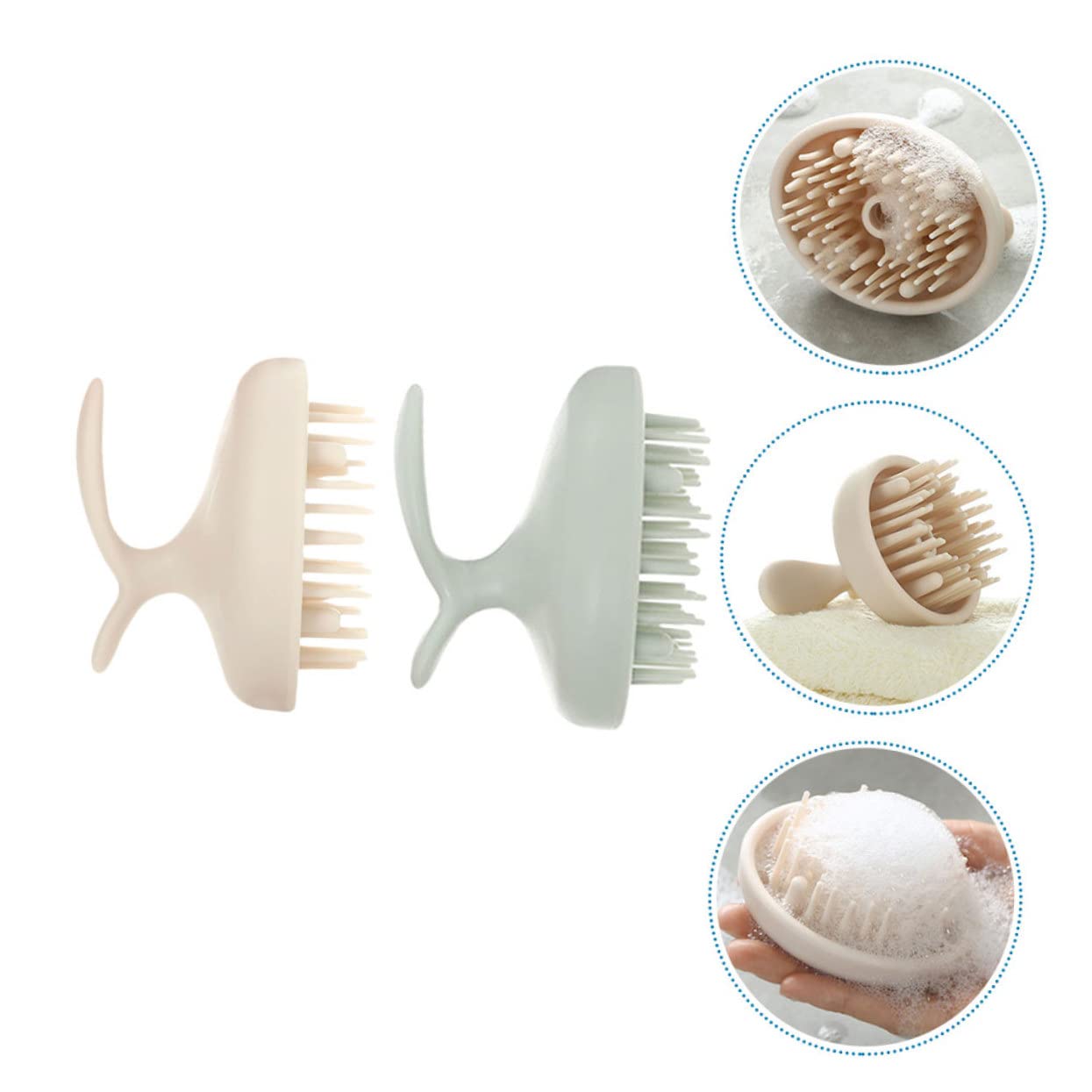 2 Sätze Kopfhautmassagebürste Sanfte Haarreinigung Für Shampoo Anwendungen Und Handlich Zur Effektiven Massage Kopfhaut 2 Stücke * 2