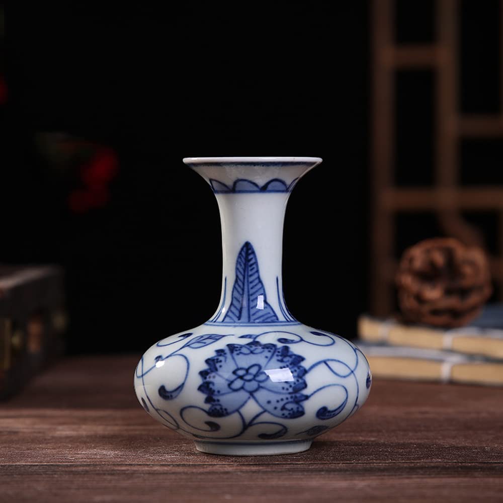 asdchZen Small Blue & White Porcelain Vases Classic Ceramic Flower Vases For Home Decor Small Bud Decorative Floral Vase Home Decor Centerpieces Small Bud Decorative Vase,C