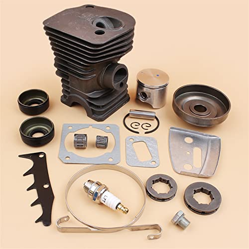 XEDLAMP Kit de sello aceite rodamiento tambor embrague pistón cilindro 42mm, for Husqvarna 340 345, piezas sierras cadena motosierra gasolina, pasador 10mm Retén de cigüeñal de motosierra