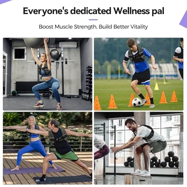 10LBS Weighted Vest for Women & Men with Reflective Stripe and Adjustable Buckle, Comfortable & Durable Rucking Vest for Walking, Running & Strength Training, gray