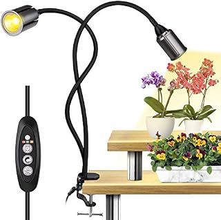 Relassy Grow Light, 75W LED Grow Light Full Spectrum Auto ON/OffGrow Lights for Indoor Plants with Timer, Sunlike Plant Light with 4 Dimmable Level, Flexible Gooseneck for Seedlings Bonsai Succulent