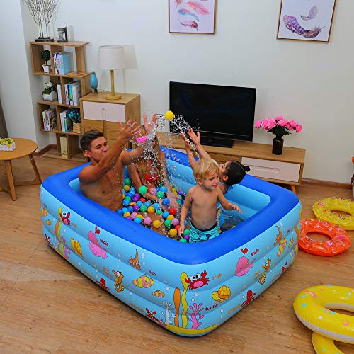 WateBom Inflatable Family Swimming Center Pool with Inflatable Soft Floor, 70 inches Ocean World Kids Swimming Pool - Thumbnail 7