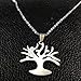 BRIGHTWINST Fashion Tree Of Life Necklaces Women Silver Color Stainless Steel Plant Necklaces & Pendants Jewelry Gargantilla PTPNU03671