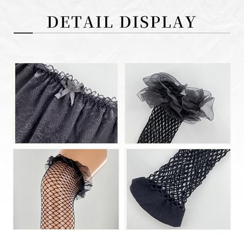 Sissy Clothes for Men Ruffled Lace Mini Skirt Panties Thong, Bowknot Stockings 2pc Men's Outfits Crossdressing2