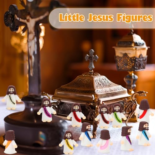 image for BSTCRAFT 40 Pcs Mini Jesus Figurines in Bulk, Little Jesus Loves You F