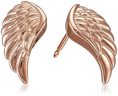 Morgan & PaigeRhodium / 14K Rose Gold / 18K Yellow Gold Plated 925 Sterling Silver Angel Wing Stud Earrings for Women