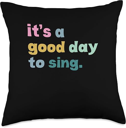 Funny Music Teacher Appreciation Gift Its Good Day to Sing - Almohada para profesor de música vintage, 18 x 18 pulgadas, multicolor