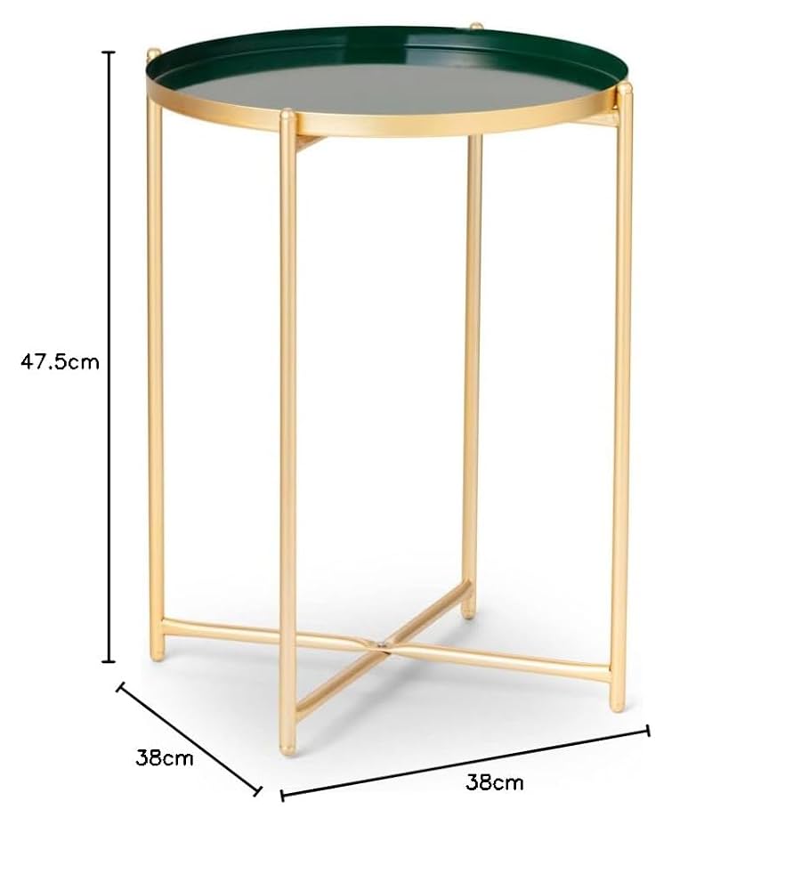 Tavolino Moderno In Metallo Verde - Ø38 Cm X H47 Cm, Portata 8 Kg - Foto 9
