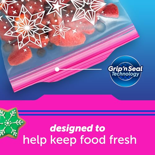 Ziploc Sacos de armazenamento de alimentos de galão, tecnologia Grip 'n Seal para facilitar a aderê