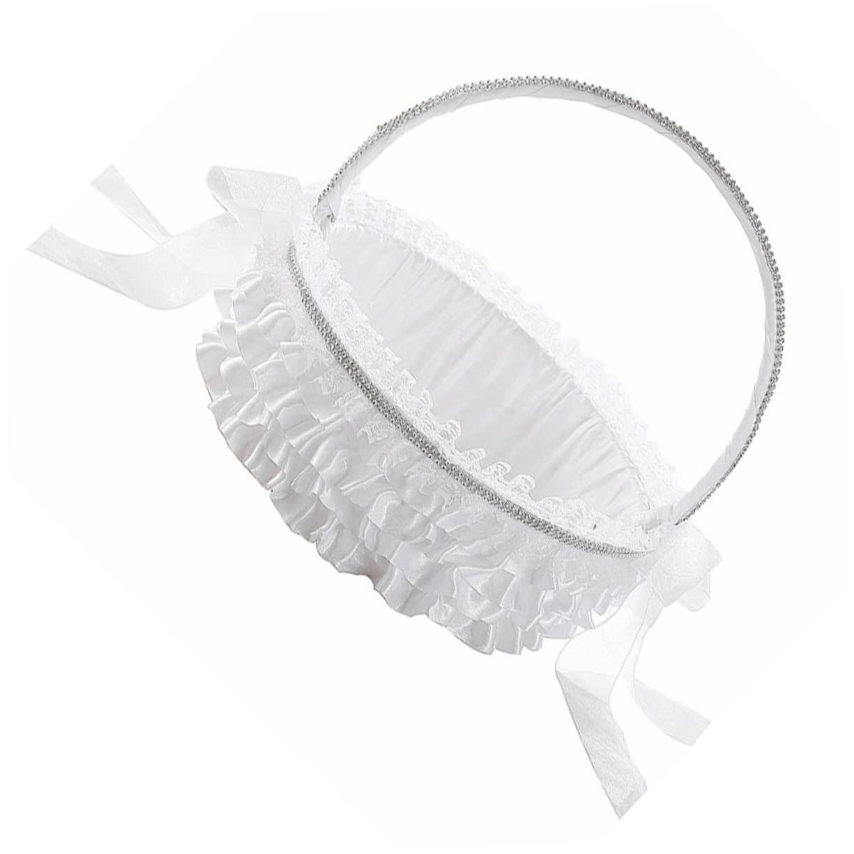Cabilock 2stücke Hochzeitsblumenkorb Für Blumenmädchen Design Mit Spitzenrand Für Zeremonien Und Feierlichkeiten Leicht Und Tragbar Streuen Von Blütenblättern
