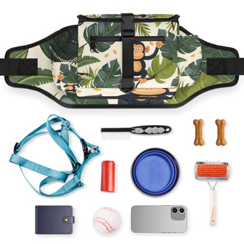 CHdoomuu Bolsas de petisco para cães, cintura estampada com alça ajustável, com cinto para treinamen