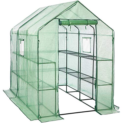 LARMNEE Serre de Jardin avec Étagères, F