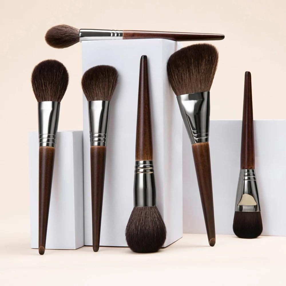 Set di pennelli per trucco in capelli di capra naturali, kit professionale brocha maquillaje pedzle do makijazu sfumatura pennello shader (24 pezzi n18n31)