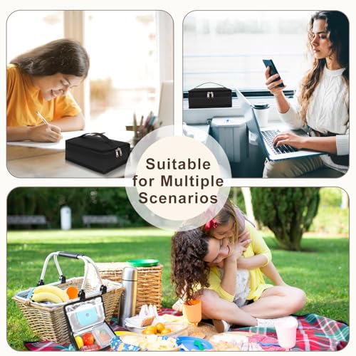 Small Insulated Lunch box Portable Soft Bag Mini Cooler Thermal Meal Tote Kit with Handle for Work & School by FlowFly (Heart)