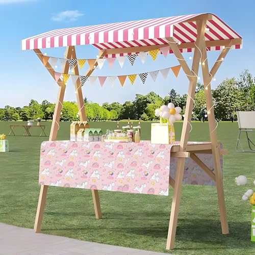Chariot de vente pliable en bois léger et mobile avec son auvent de marché