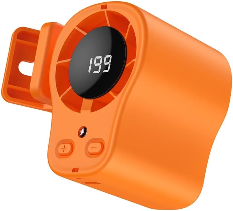 Portable Waist Fan USB Rechargeable Cooling Fan with LED Digital Display for Outdoor Working, Hiking, Fishing