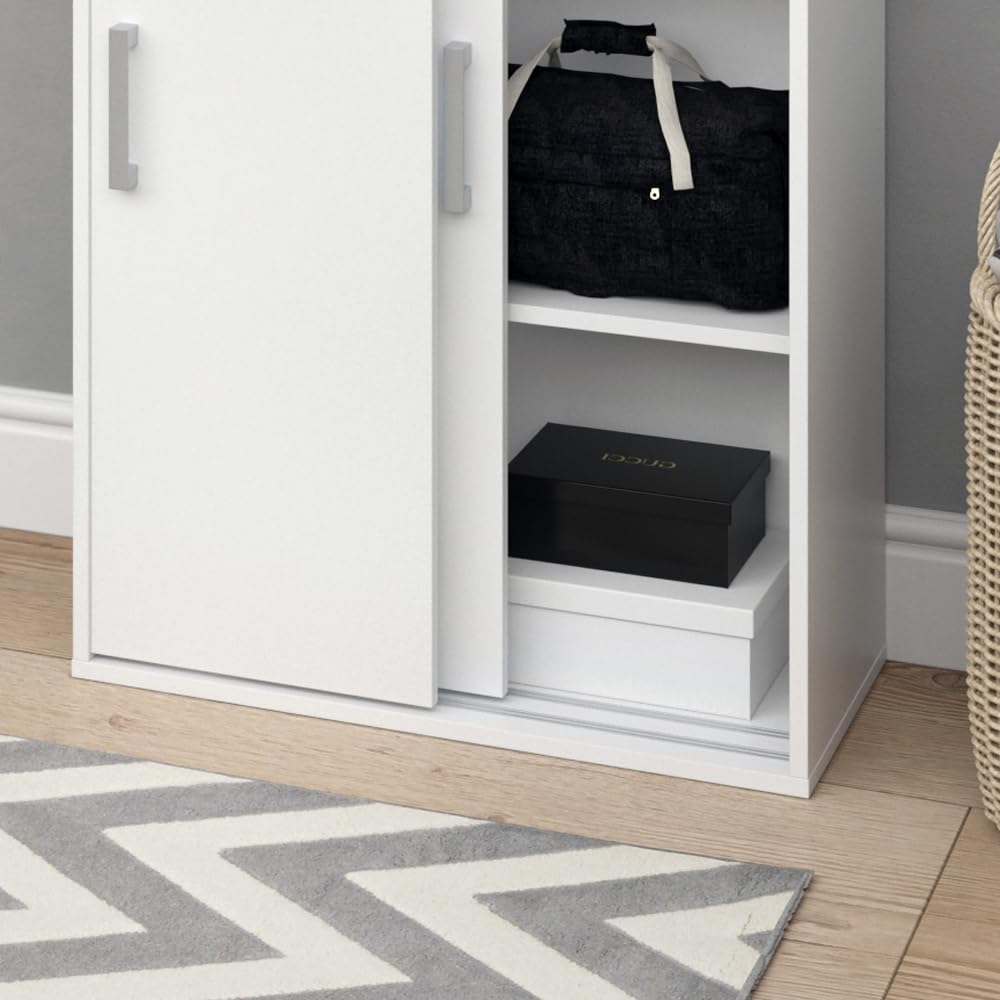 Vicco Kleiderschrank Falk, Weiß, 68 x 108.5 cm, geeignet zur platzsparenden Aufbewahrung von Kleidung