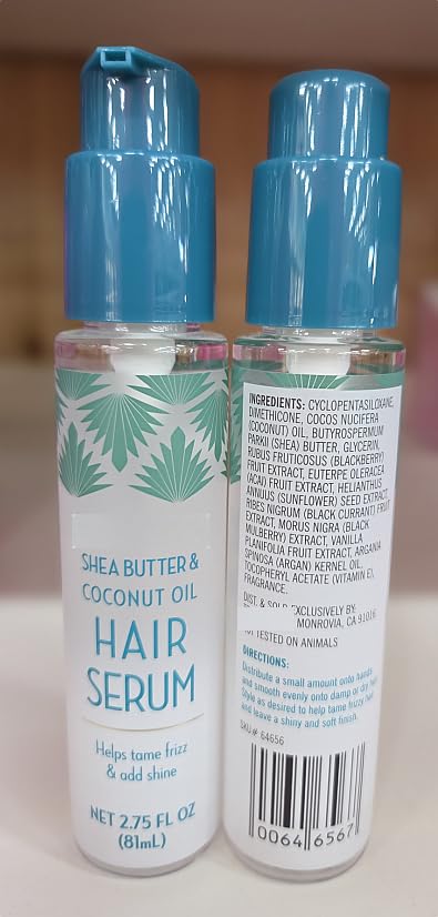 Trader Joe Shea Butter & Coconut Oil Hair Serum 2.75fl oz 81ml (Two Bottles)