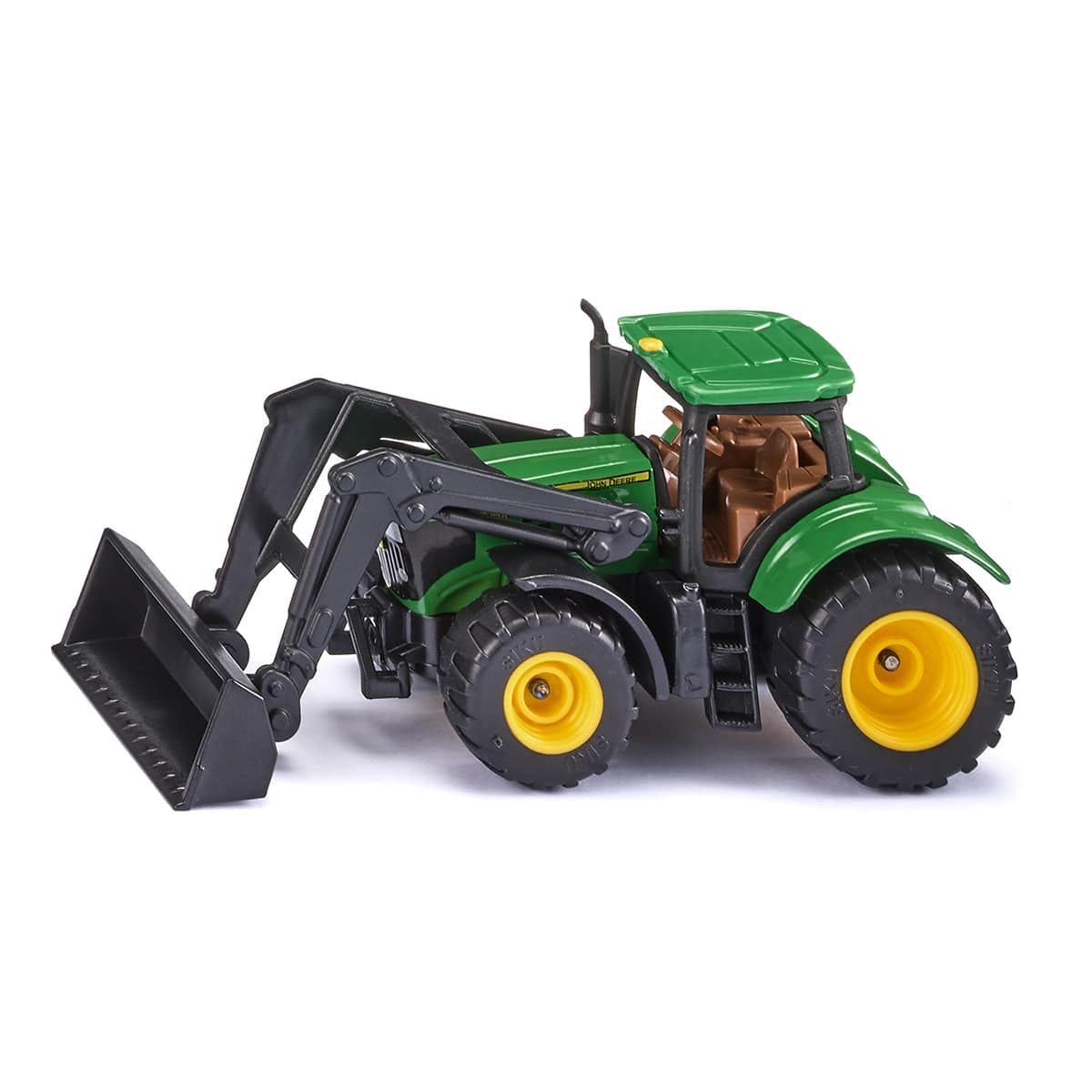 1395, John Deere Tractor with Front Loader, Green, Metal,Plastic, Rubber Tyres, Movable Front Loader