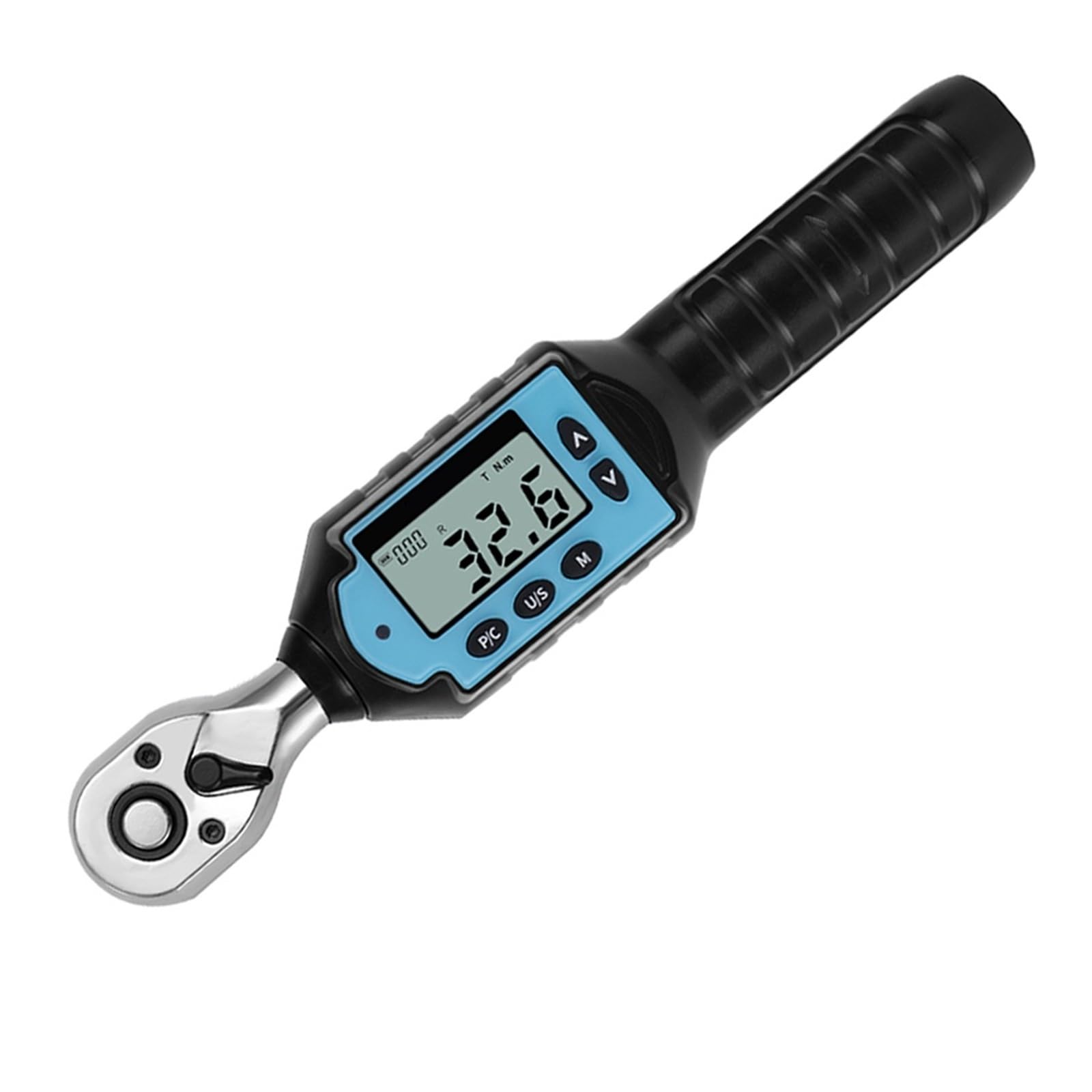 Jckjwl Blue Slim Electronic Torque Wrench 1/2" 3/8" 1/4" Bidirectional Ratchet Head Adjustable For Bicycle Motorcycle Repair Multiple Unit Switching(Gm100)