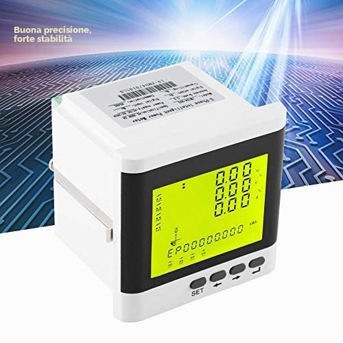 Misuratore di Potenza Elettrico Multifunzione LCD ZM194-D93, Misuratore di Energia Display Digitale a LED Trifase, Voltmetro Amperometrico Programmabile