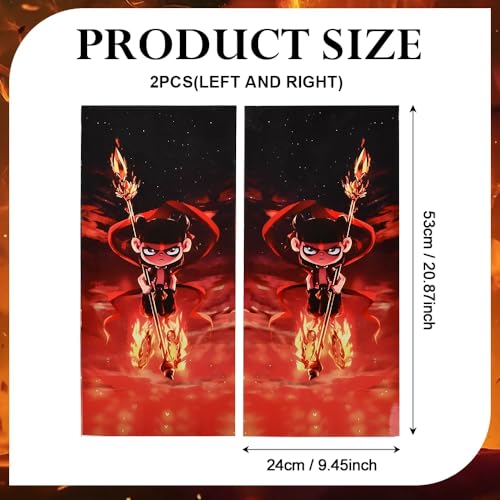 Image of JSCARLIFE Skull Car B-Pillar Sticker, HD Printed PVC Waterproof Car Decals, Car Stickers Vinyl Self-Adhesive Side Strip Decal Cool Stickers (Ne Zha Style 3)