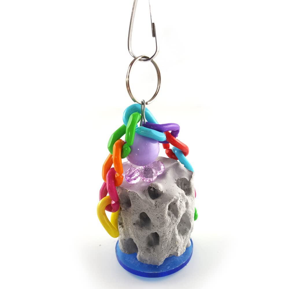 FZLANQ 1 PCS Calcium Teeth Grinding Chew Treats Toy Funny Toy Bird Beak Grinding Stone Toy parrot toy Parrot Chew Toy for Hamster Bird Parrot Conures Small Animal Cage Hanging Color Random - Image 3