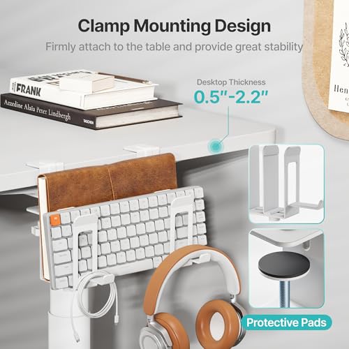 Image of PEGZONE Laptop Stand Vertical, 2-Slot Under Desk Laptop Holder, White