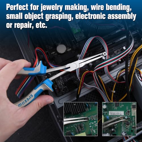 SPEEDWOX 2 Pcs Long Nose Pliers Curved Needle Nose Pliers Tool Kit for Jewelry Making Wire Bending and Gripping Objects in Narrow Spaces - Image 3