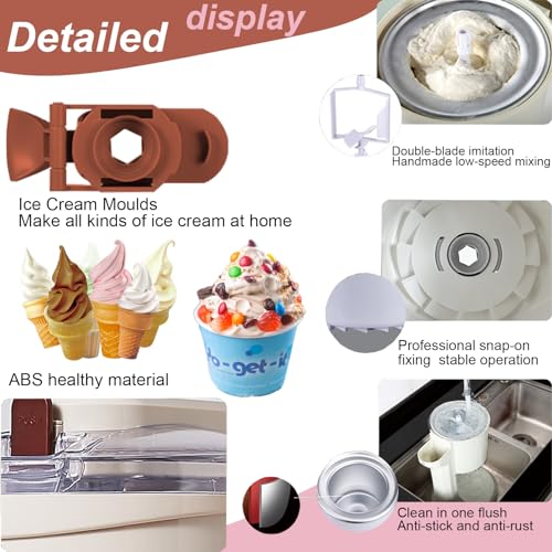EliKBH Softeismaschine Einfache One-Push-Bedienung Hause EIS Mixer Desktop Milchshake for Dessert Joghurt Kegel – Bild 7
