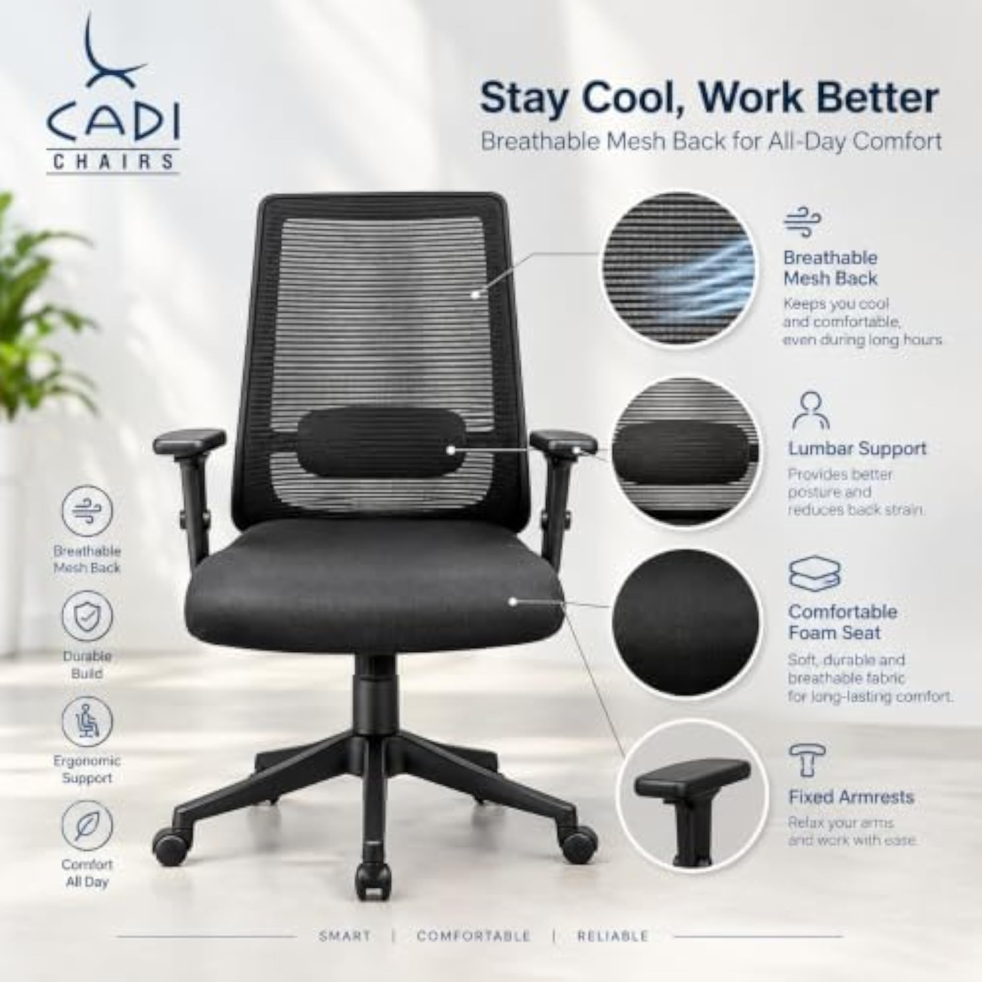 HiTech Premium Ergonomic Chair with Adjustable Headrest