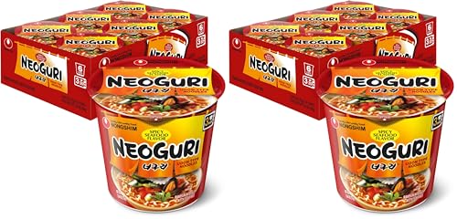 Image of Nongshim Ramen Noodles,Gourmet Instant Ramen cup,Premium Microwavable Noodle Soup,Neoguri Spicy Seafood,2.64 Ounce,(Pack of 12)