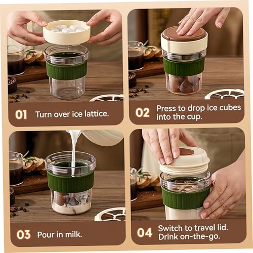 Bandeja para hielo picado 2 en 1 con vaso portátil miniatura 4